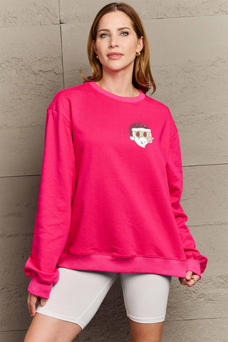 Simply Love Full Size Letter Graphic Long Sleeve Sweatshirt