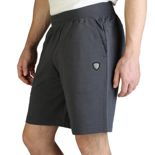 EA7 - Gray Cotton Shorts with Elastic Waistband