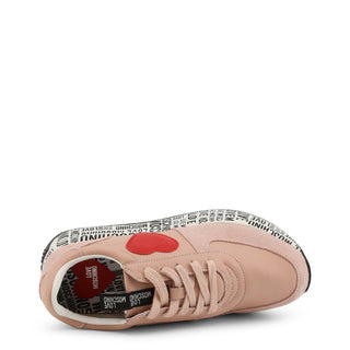 Love Moschino - Platformed Leather Sneakers with Heart-Shaped Patches