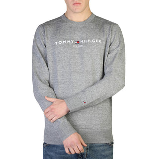 Tommy Hilfiger - Long-Sleeved Cotton Sweater with Logo Script