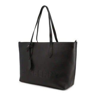 Burberry - Leather Shopping Bag with Embossed Logo