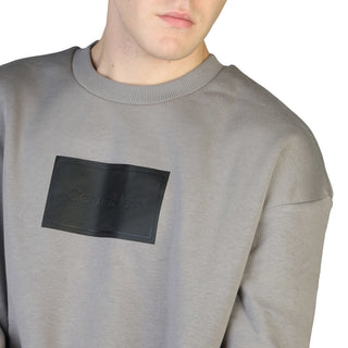 Calvin Klein - Cotton-Fleeced Long-Sleeved Grey Sweatshirt with Logo
