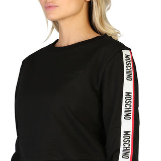 Moschino -  Cotton Fleeced Sweatshirt with Logo Scripted 3/4 Sleeves