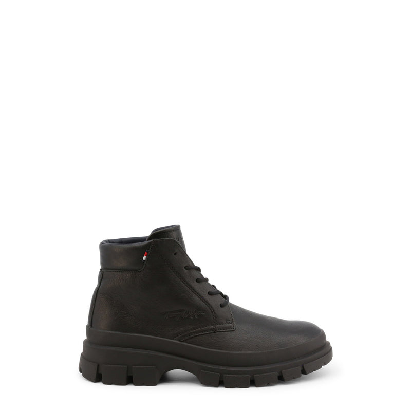 Tommy Hilfiger - Lace-Up Leather Ankle Boots