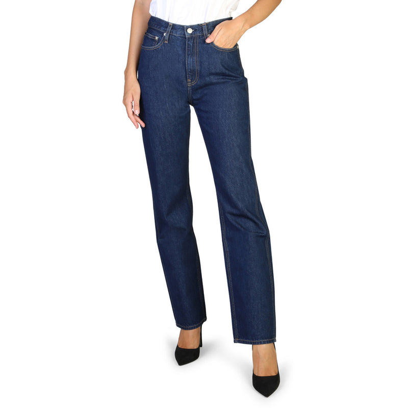 Calvin Klein - Straight Leg Mid-Rise Dark Blue Jeans