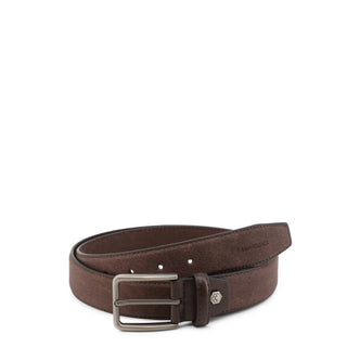 Lumberjack - Textured Leather Belt with Brushed Metal Buckle and Logo Hardware
