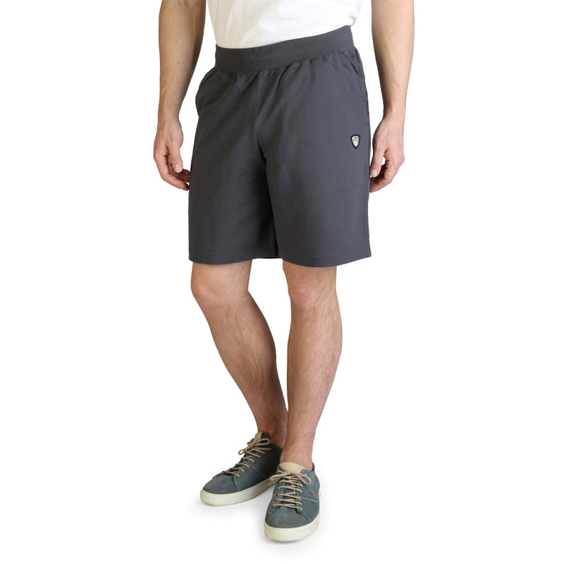 EA7 - Gray Cotton Shorts with Elastic Waistband