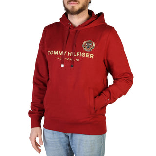 Tommy Hilfiger - Polished Cotton Hoodie with Front and Lapel Logo