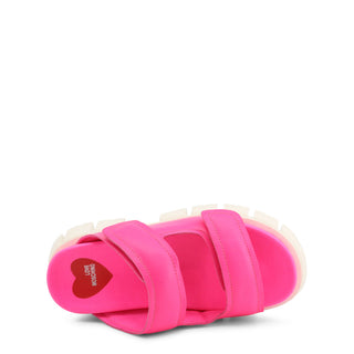 Love Moschino -Neon Chunky Platform Sandals with Velcro Straps