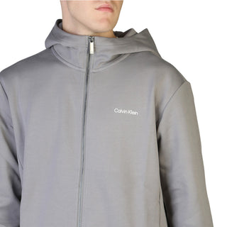 Calvin Klein - Full-Zip Long-Sleeved Hooded Grey Sweatshirt