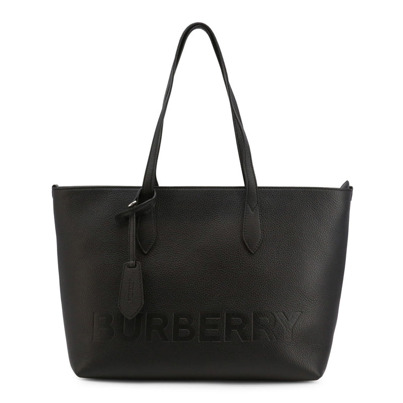 Burberry - Leather Shopping Bag with Embossed Logo