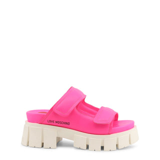 Love Moschino -Neon Chunky Platform Sandals with Velcro Straps