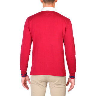 Oxford University - Regular Fit Long-Sleeved Red Cotton Queen's Polo Shirt