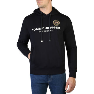 Tommy Hilfiger - Polished Cotton Hoodie with Front and Lapel Logo