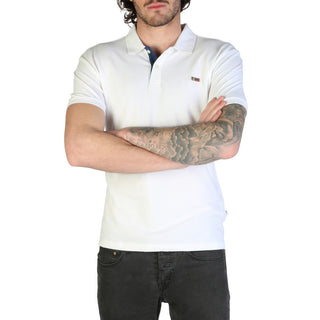 Napapijri - Cotton Stretch Slim Fit Short-Sleeved White Polo Shirt
