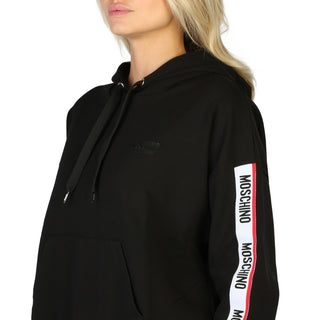 Moschino - Cotton Fleeced Hooded Sweatshirt with Logo Long Sleeves