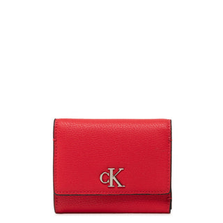 Calvin Klein - Bright Red Synthetic Leather Trifold Wallet