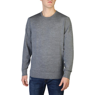 Calvin Klein - Crew Neck Long-Sleeved Hem Ribbed Wool Sweater