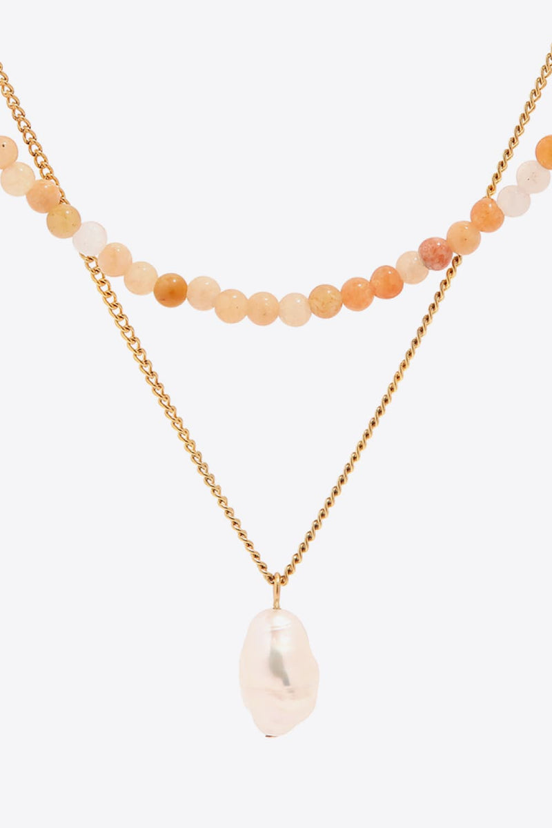 Double-Layered Freshwater Pearl Pendant Necklace