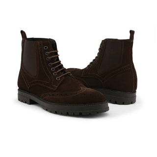 Duca di Morrone - Biagio-Cam Suede Lace-Up Ankle Boots with Open Work Detail