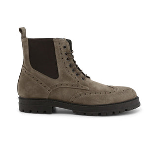 Duca di Morrone - Biagio-Cam Suede Lace-Up Ankle Boots with Open Work Detail