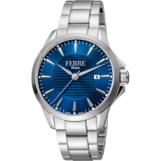 Ferre Milano - classic watch, steel, blue 42mm