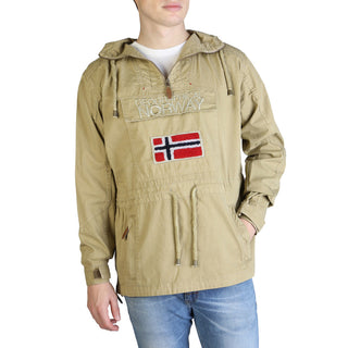 Geographical Norway - Chomer Light Hooded Side-Zip Jacket with Logo