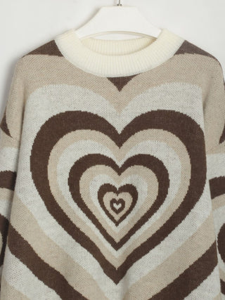 Heart Dropped Shoulder Sweater