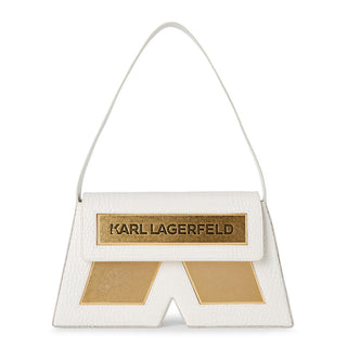 Karl Lagerfeld - Leather Flap Trapezoid Shoulder Bag