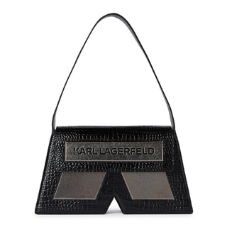 Karl Lagerfeld - Leather Flap Trapezoid Shoulder Bag