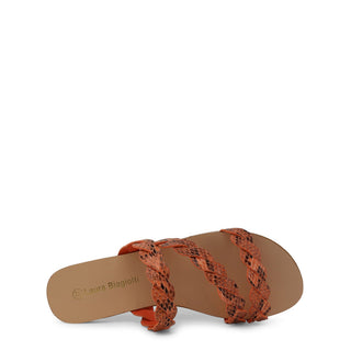 Laura Biagiotti - Faux-Snakeskin Braided Flat Sandals