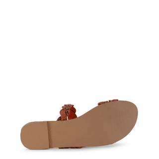 Laura Biagiotti - Faux-Snakeskin Braided Flat Sandals