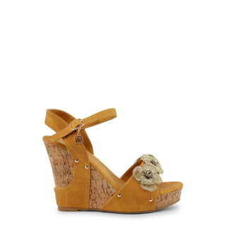 Laura Biagiotti - Floral Platform Wedges with Ankle Strap