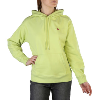 Levis - Regular Fit Cotton Beige/Green Sweatshirt with Hood