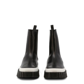 Love Moschino - Ankle-high Rain Leather Boots with Platform Soles