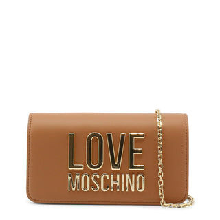 Love Moschino - Flap Clutch with Golden Logo and Chain Strap