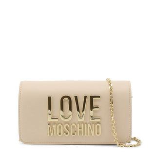 Love Moschino - Flap Clutch with Golden Logo and Chain Strap