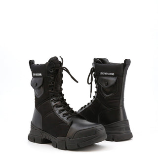 Love Moschino - Heavyweight Leather Combat Boots