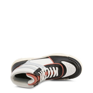 Love Moschino - High-Top Leather Sneakers with Chunky Platform Soles