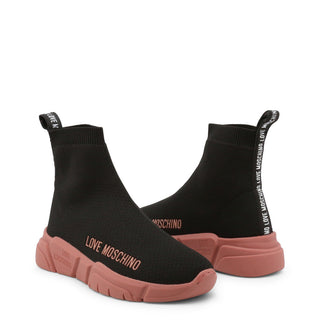 Love Moschino - High-top Stretchy Slip-On Sneakers with Chunky Soles