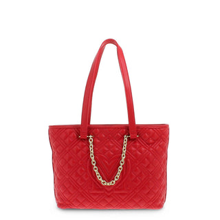 Love Moschino - Quilted Shoulder Bag with Golden Hardware and Chain Detail