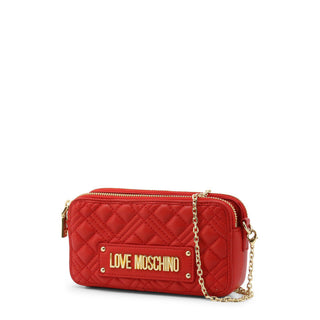 Love Moschino - Quilted Zipped Clutch with Golden Chain Strap