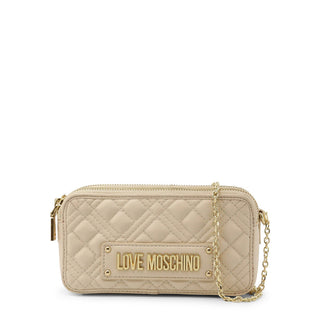 Love Moschino - Quilted Zipped Clutch with Golden Chain Strap