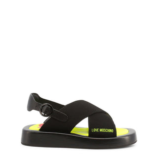 Love Moschino - Slingback Strap Sandals with Elastic Crossed Bands