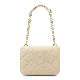 Love Moschino - White Quilted Shoulder Bag with Golden Chain Strap