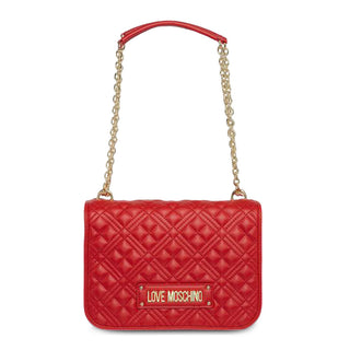 Love Moschino - White Quilted Shoulder Bag with Golden Chain Strap