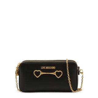 Love Moschino - Zipped Clutch with Golden Chain Strap and Detailing