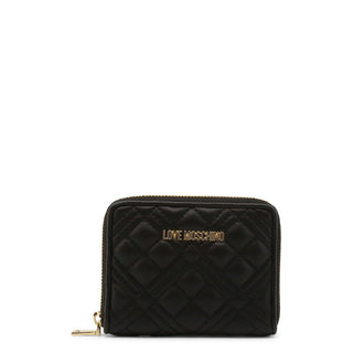 Love Moschino coin purse - Embossed Zip-Up Purse with Coin Compartment and Gold Hardware
