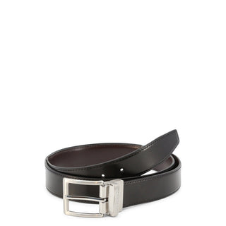 Lumberjack - Glossy Black Leather Belt with Silver Buckle