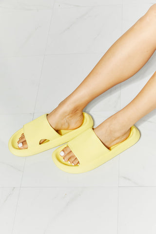 MMShoes Arms Around Me Open Toe Slide in Yellow